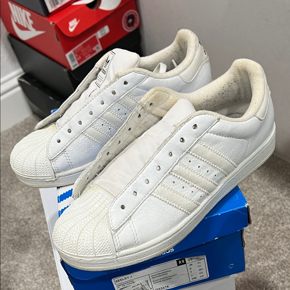 Adidas White Shell Toe Sneakers